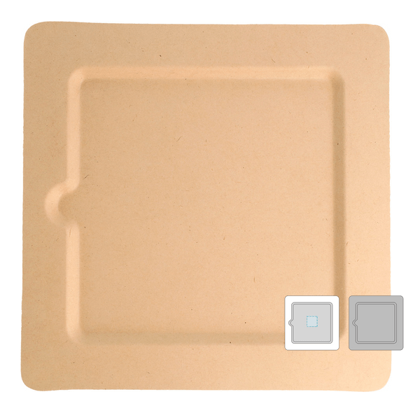 Square Plates "Bionic" with Bagasse overhang